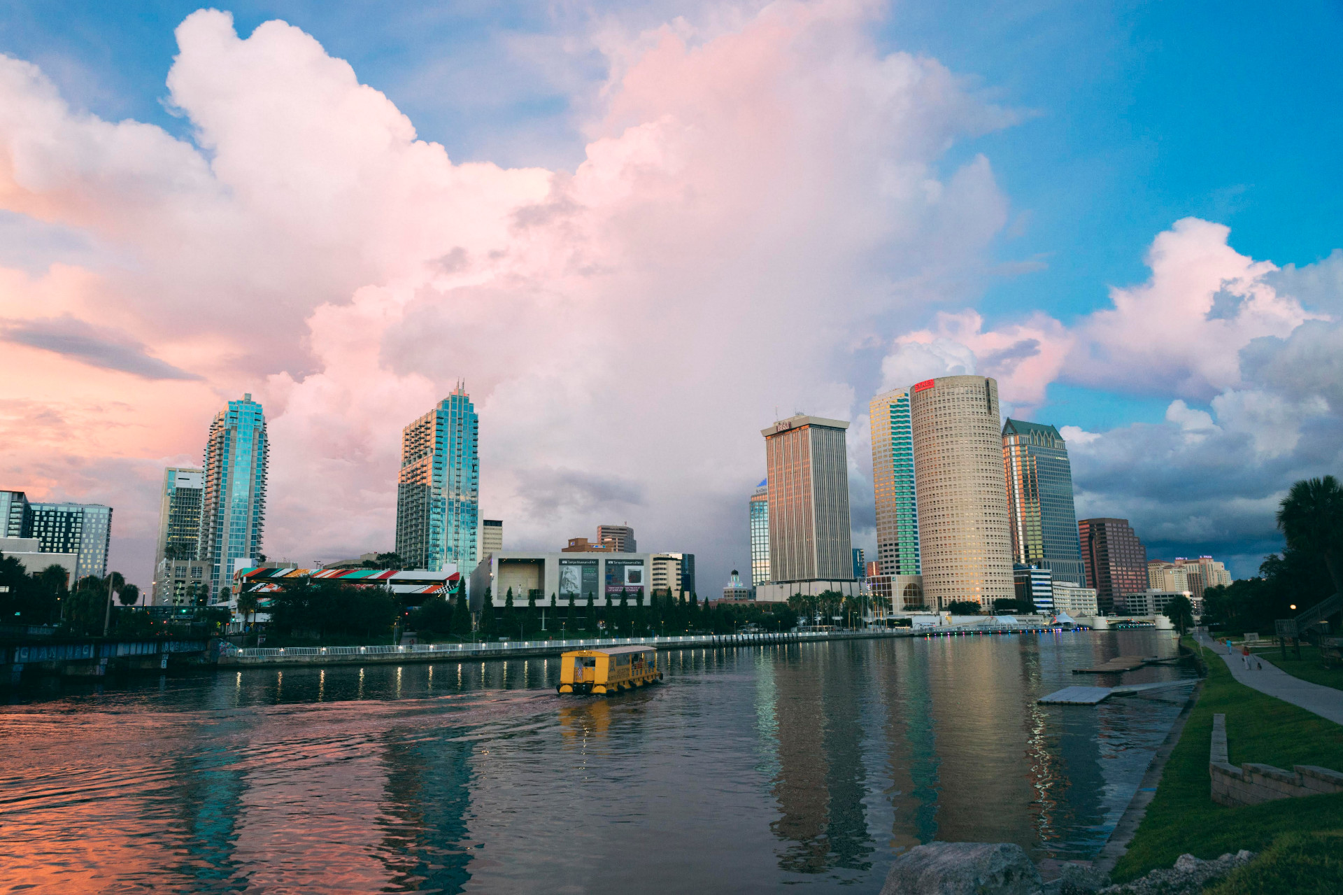 Tampa skyline at sunset